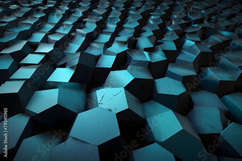 Light blue and black texture abstract background linear wave voronoi magic noise wallpaper brick musgrave line gradient 4k hd high resolution stripes polygon colors stars clouds  Generator AI  photo