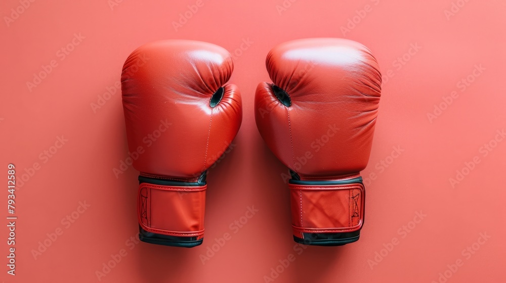 pair of boxing gloves, plain color background generative ai pair of boxing gloves, plain color background generative ai