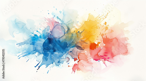 Vibrant Watercolor Texture: Multicolor Paint Splash Art