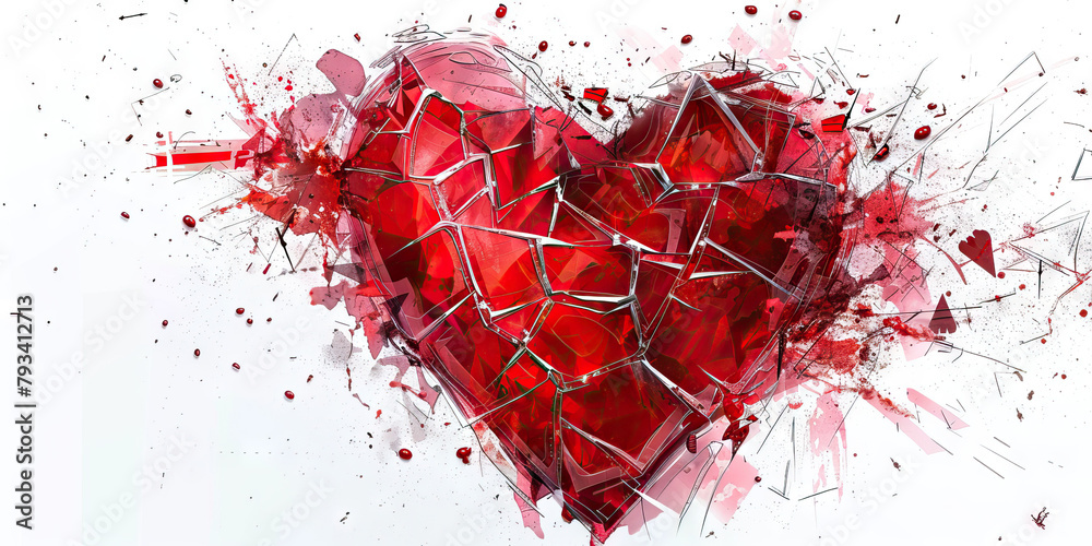Heartbreak: The Shattered Glass Heart - Visualize a heart made of glass ...