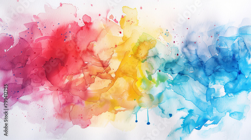 Vibrant Watercolor Texture: Multicolor Paint Splash Art