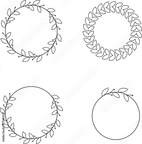 illustration the set of frames with flowers