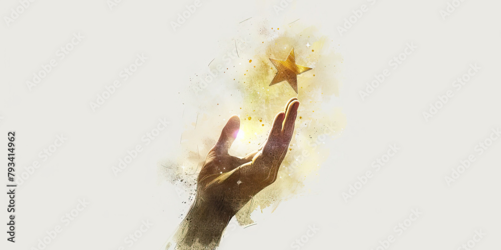 Hand Fading Longing: The Hand Reaching for a Fading Star - Picture a hand reaching ...