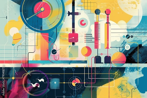 abstract illustration of physics science experiment