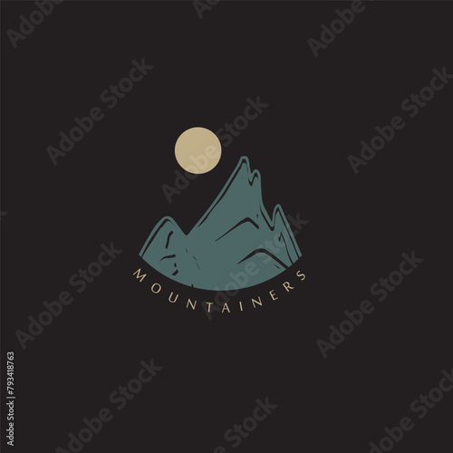 Mountain adventure badge logo vector graphic of illustration