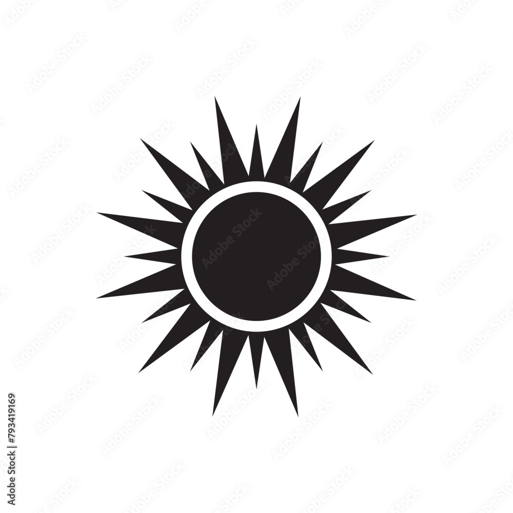 Sun Icon for Graphic Design Projects. Summer Sun Icon Vector Logo. Sun vector icon, flat summer symbol. Sun Icon for Graphic Design Projects. Summer Sun Icon Vector Logo. Sun vector icon, flat summer symbol.