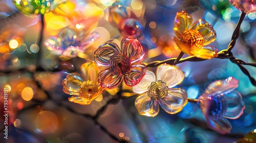 This is an image of a branch of artificial flowers. 