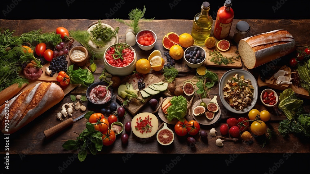 Create a mouthwatering food image highlighting fresh ingredients