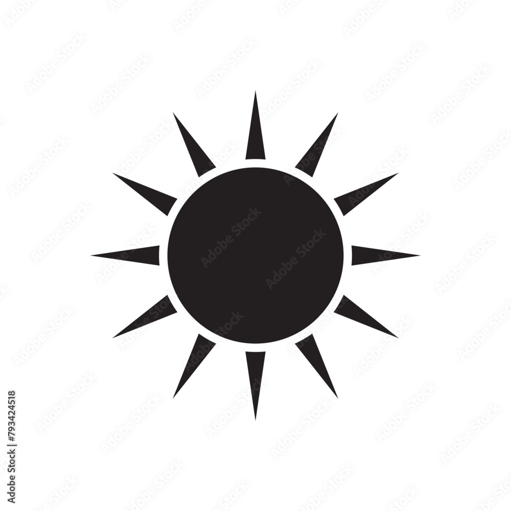 Sun Icon for Graphic Design Projects. Summer Sun Icon Vector Logo. Sun vector icon, flat summer symbol. Sun Icon for Graphic Design Projects. Summer Sun Icon Vector Logo. Sun vector icon, flat summer symbol.