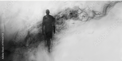 Cursed  The Shadowed Figure and Foreboding Presence - Visualize a shadowed figure with a foreboding presence  illustrating the feeling of being cursed by a ghost
