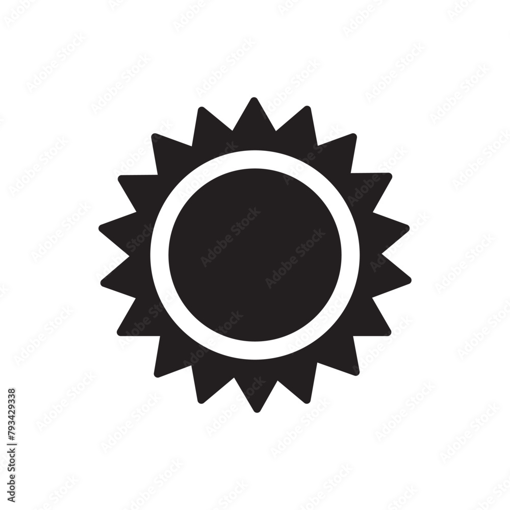 Sun Icon for Graphic Design Projects. Summer Sun Icon Vector Logo. Sun vector icon, flat summer symbol. 