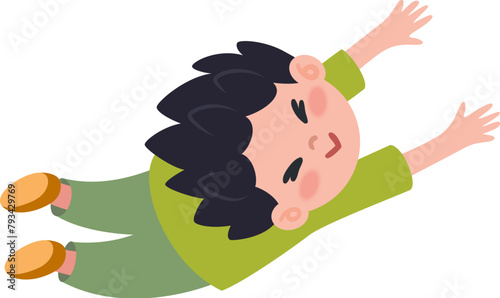Little Boy Soaring in Air