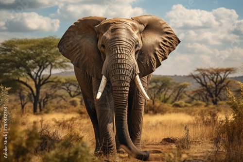 African elephant in the middle of the savannah © winnie