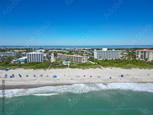 Oceanfront hotels, resorts, and condos near Cocoa Beach pier and Cape Canaveral on Florida's Space Coast photo