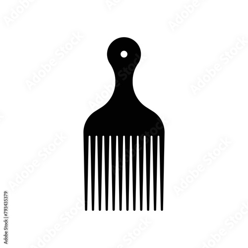 Afro pick comb vector isolated on white background. photo
