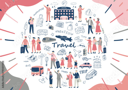 旅行を楽しむ人達