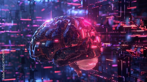 Digital brain concept in cyber environment