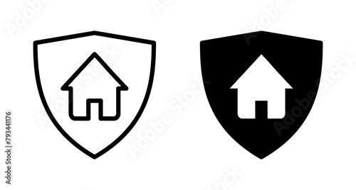 Home insurance icon vector isolated on white background. home protection icon
