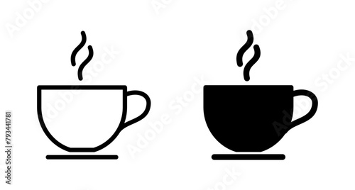 coffee cup icon vector isolated on white background. Coffee cup icon. Coffee vector icon. Tea