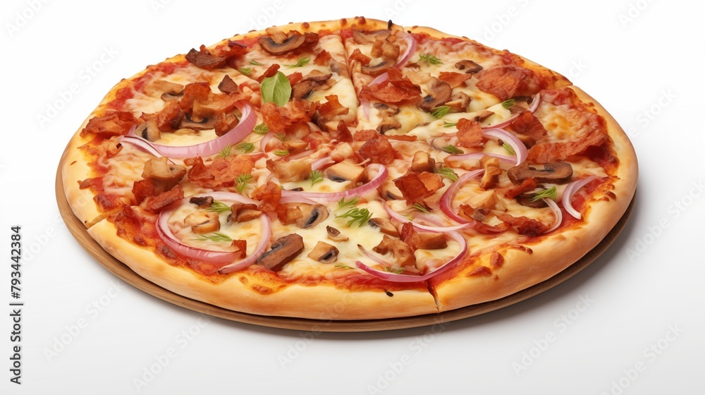 isolated 3d Randering pizza without background.