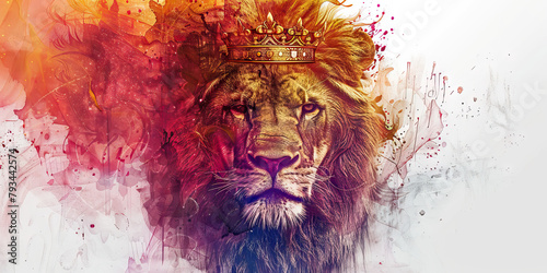 Lion of Judah: The Lion and Crown - Imagine Jesus as a lion with a crown, illustrating his role as the Lion of Judah. photo