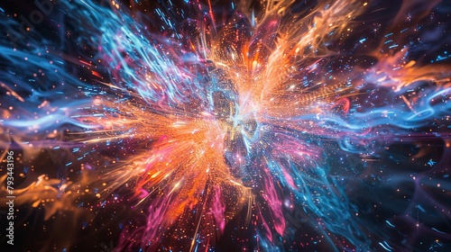Ethereal Blooms: A Dazzling Abstract Fireworks Display