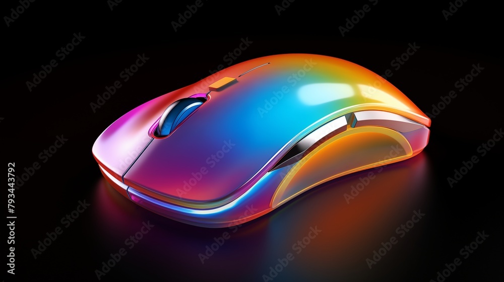 isolated 3d Randering mouse on the Pad  without background.