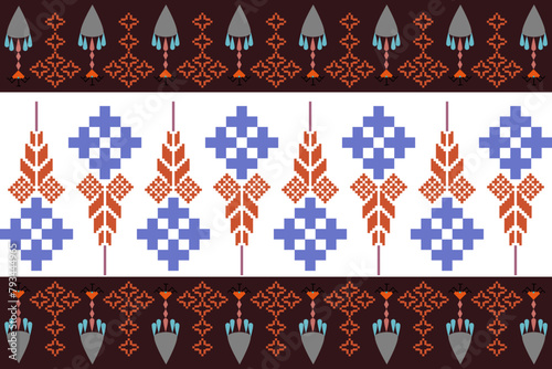 Abstract ethnic geometric pattern design for background or wallpaper.
Figure tribal embroidery. Indian, Scandinavian, Gypsy, Mexican, folk pattern.
