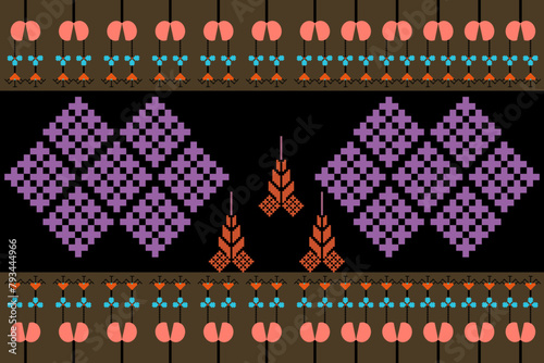 Abstract ethnic geometric pattern design for background or wallpaper.
Figure tribal embroidery. Indian, Scandinavian, Gypsy, Mexican, folk pattern.
