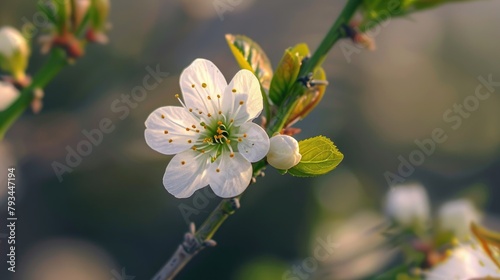 Close up view of a blossoming spring flower