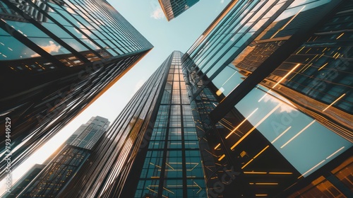 close up Business office building skyscraper