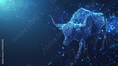 Stock exchange trading banner. The bulls struggle. Equity market concept illustration. AI generated