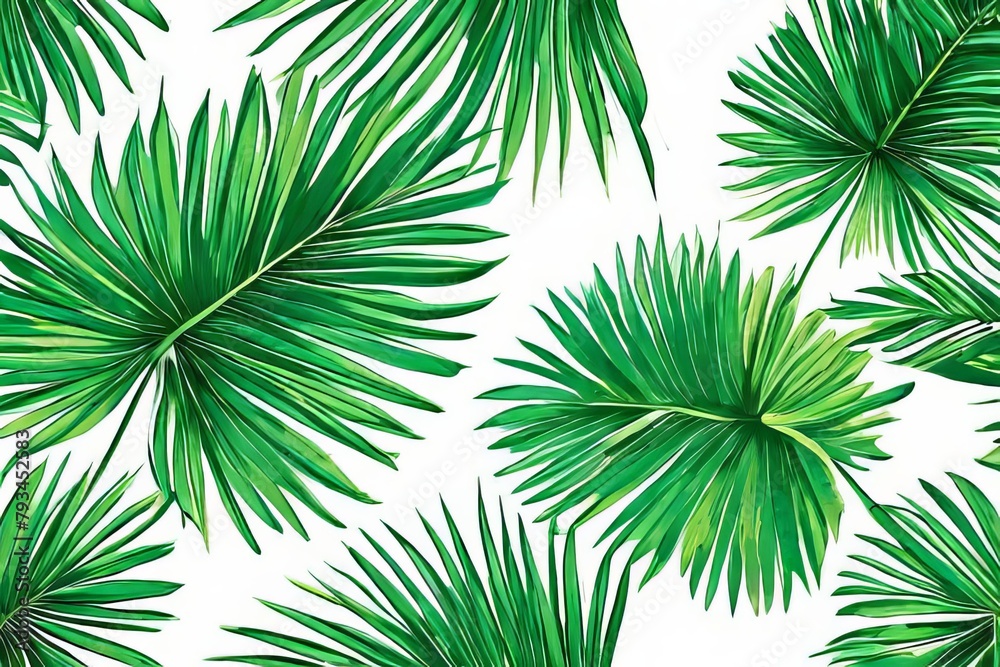 Fototapeta premium Natural palm tree leaf isolated on background