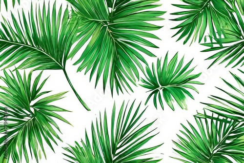 Natural palm tree leaf isolated on background