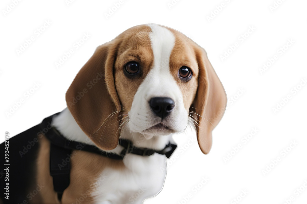 background puppy beagle old front 6 months white dog pet closeup looking adorable alert animal head themes attentive breed brown canino copy space creature cut-out cute domestic view shot indoor
