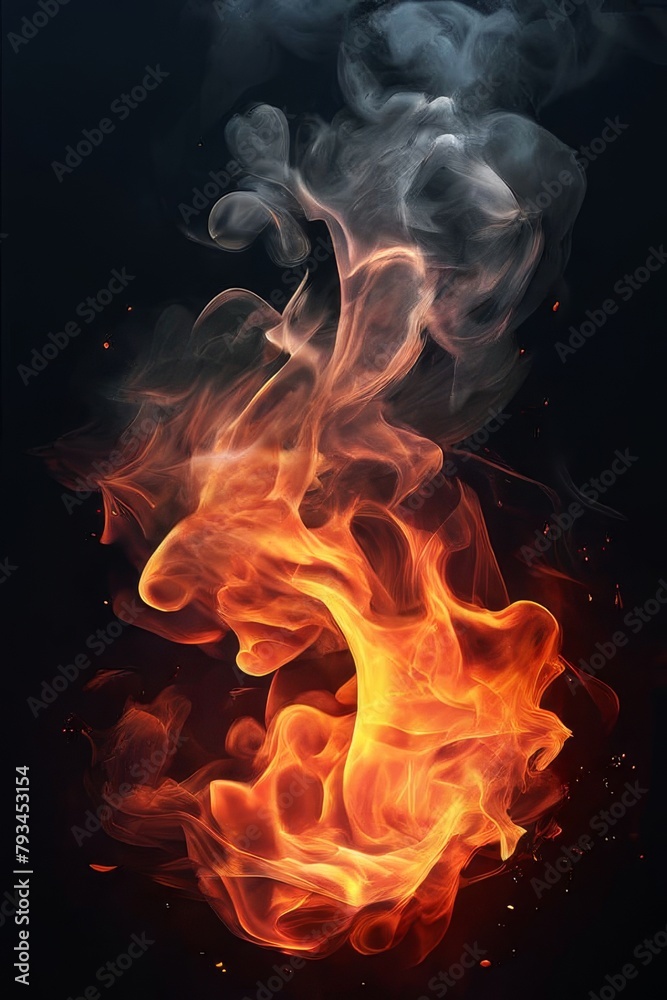 Fototapeta premium fire emoji, energy and power concept, Fire Element