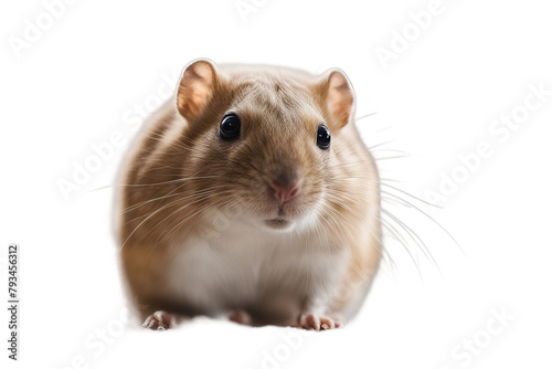 isoliert gerbil vorn von weiss mouse animal rodent hamster pet small sweet mammal isolated white brown fur front frontal in face head round curious cute male young vertebrate cosy fluffy photo paint 
