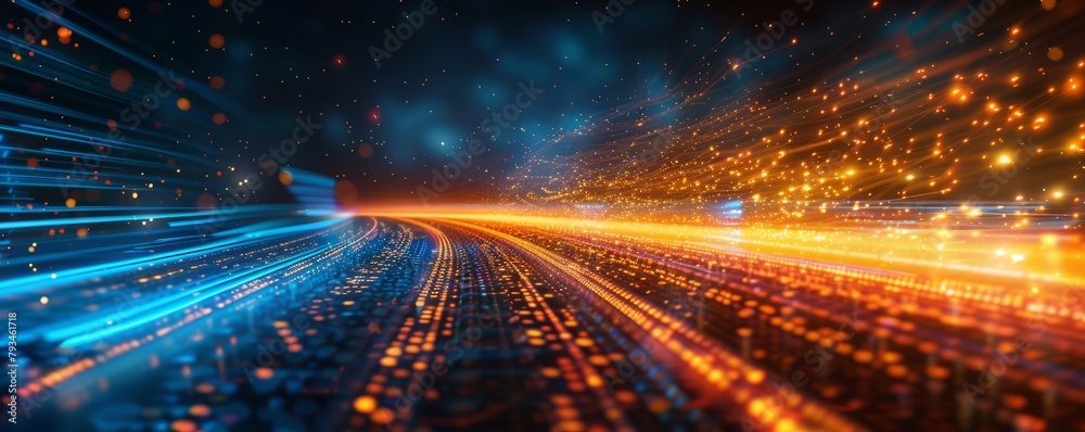 abstract background digital technology with light blue and orange abstract background digital technology with light blue and orange