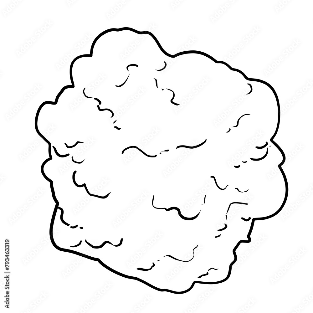 Simple and realistic line drawing of fried chicken
