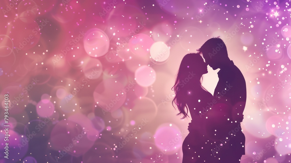 Silhouette Design of Couple Embracing In Love Silhouette Design of Couple Embracing In Love