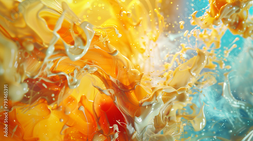 Colorful liquid getting mixed