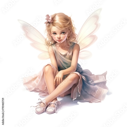 Beautiful little fairy isolated on white background. 3d rendering.