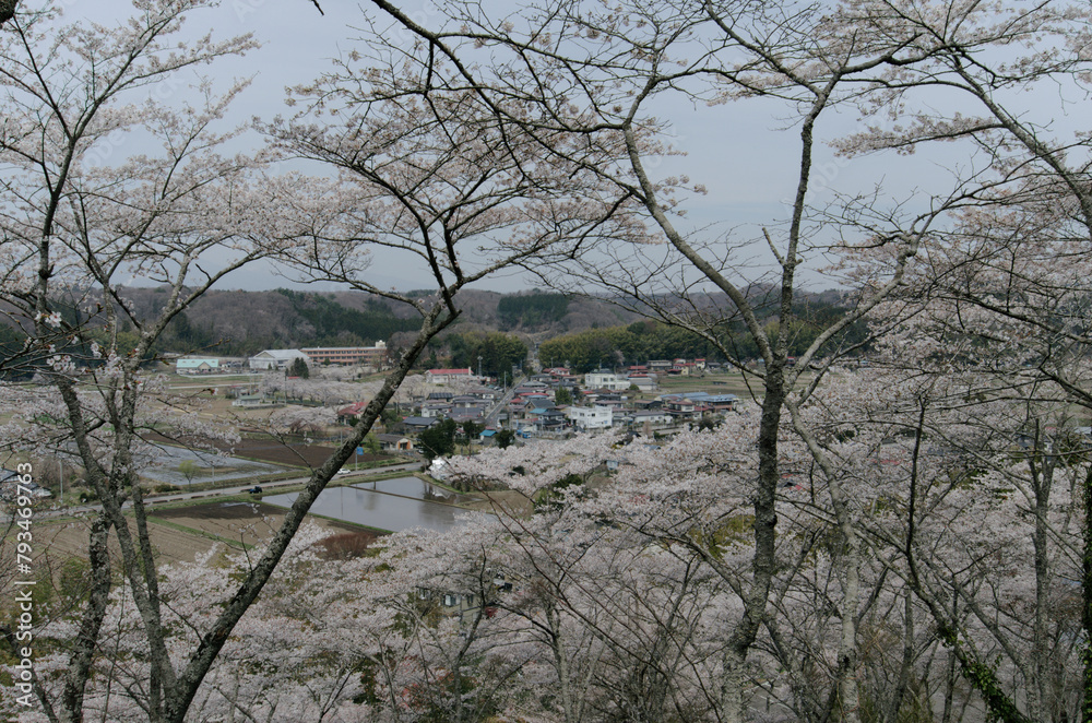栃木県芦野御殿山から見る那須町 栃木県芦野御殿山から見る那須町
