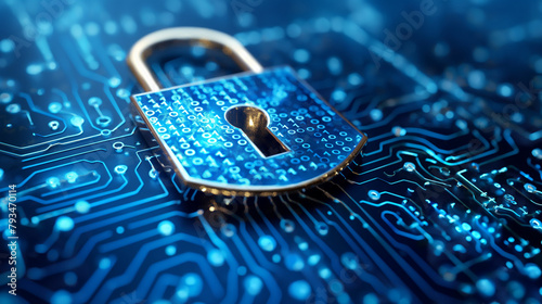Abstract Background Illustrating Operational Technology (OT) Security, Encompassing Layers of Digital Defenses and Vigilant Protectors Safeguarding Critical Infrastructures
