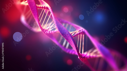 3D rendering of double helix DNA photo