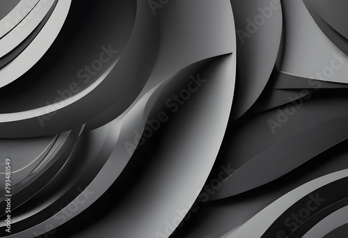 Modern Abstract Charcoal Banner with Geometric Shapes and Shading Gradient
