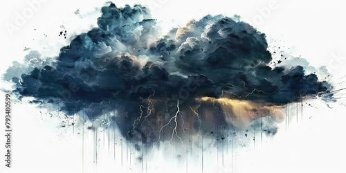 Fear Tactics: The Dark Cloud and Thunderstorm - Picture a dark cloud with lightning and thunder, illustrating the fear tactics used by evil cults to control their followers photo