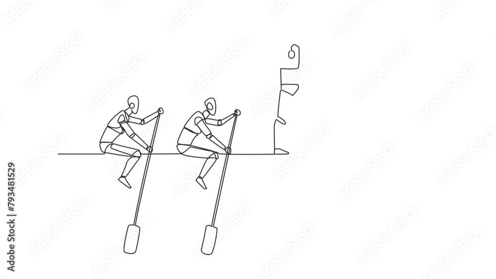 Vidéo Stock Self drawing animation of continuous one line drawing three ...