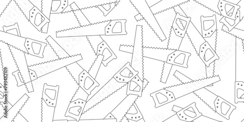 stack of hand saws seamless pattern