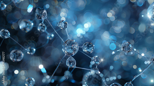 Wallpaper Mural Abstract Molecular Structure with Sparkling Diamonds Concept Torontodigital.ca